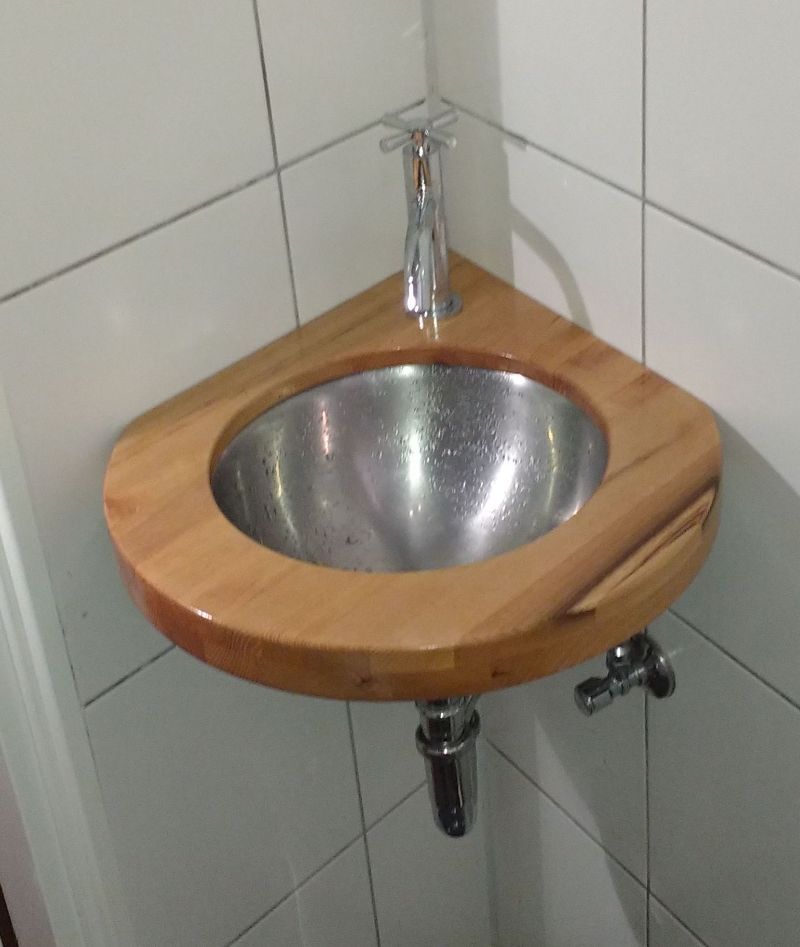 Houten wastafel